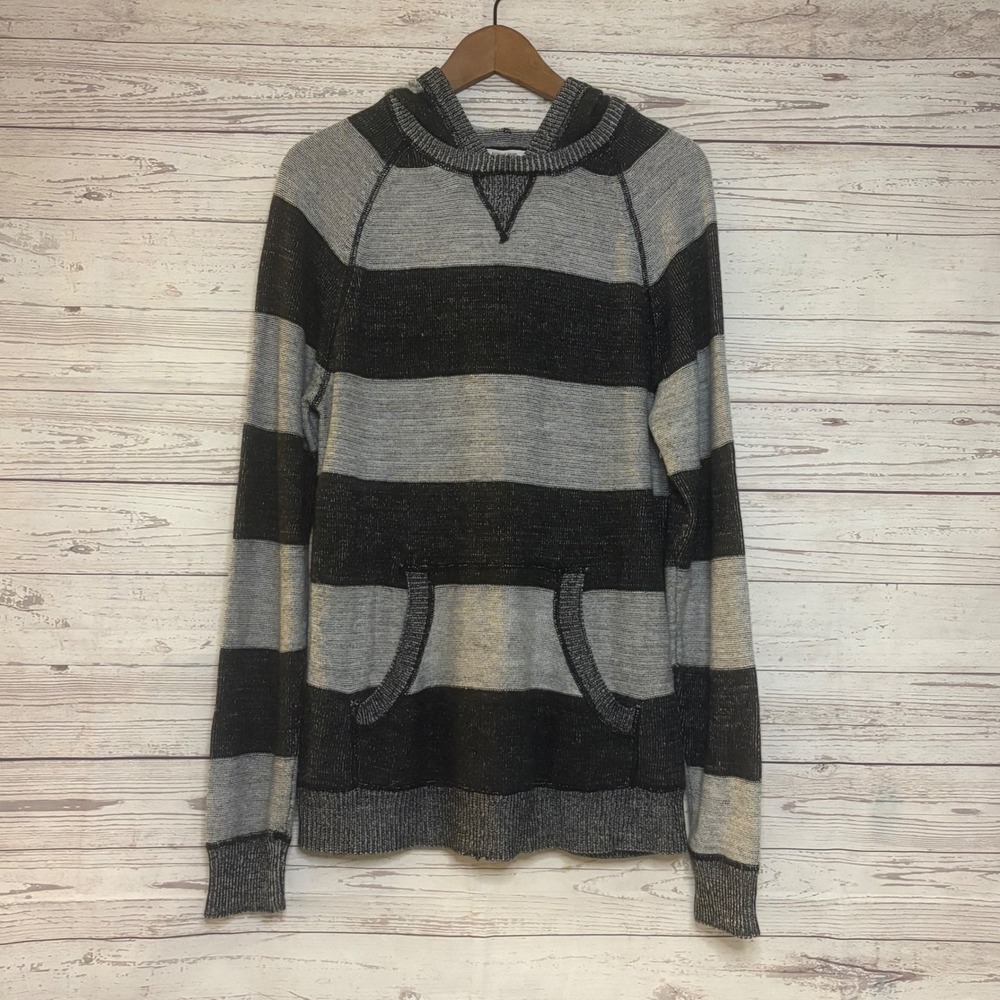 Aeropostale Grey Black‎ Lightweight Hoodie Medium